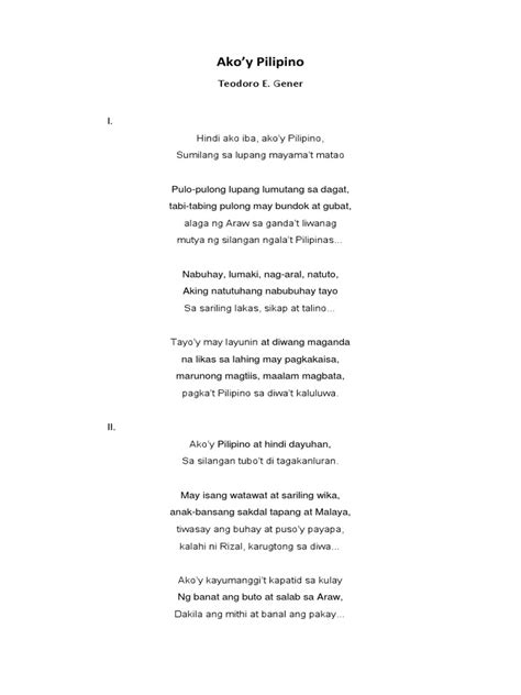 tula tagalog|Ako'y Pilipino .